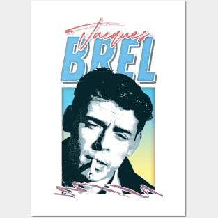 Jacques Brel / Retro Style Fan Design Posters and Art